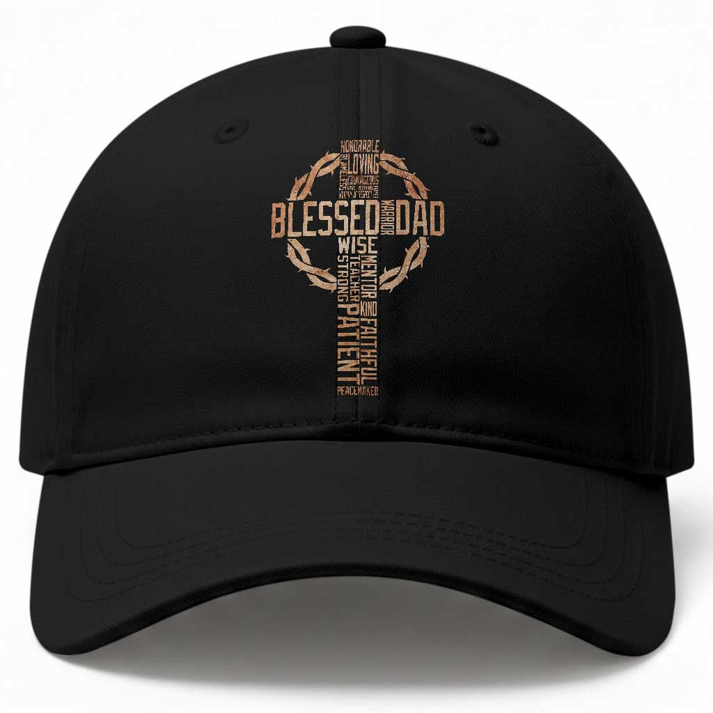 Blessed Dad Christian Baseball Cap Religious Cross Fathers Day TS11 Print Your Wear
