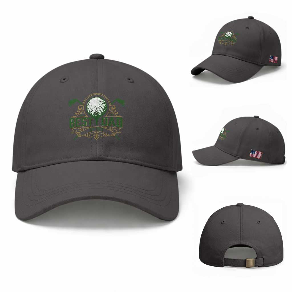Funny Golfing Dad Baseball Cap Best Dad By Par Fathers Day TS11 Baseball Cap Universal Fit Dark Gray Print Your Wear