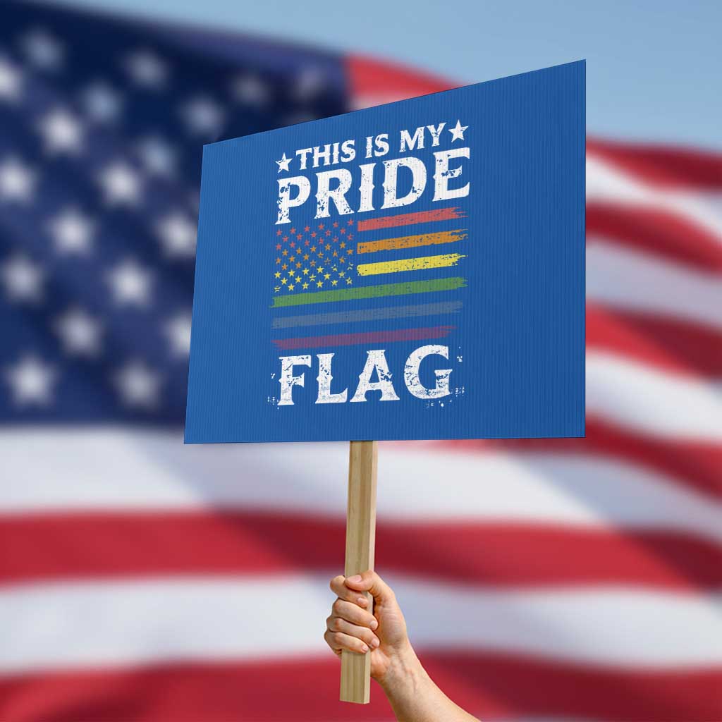 Funny LGBTQ This Is My Pride Flag Protest Sign Rainbow American Flag TS11 Horizontal 18