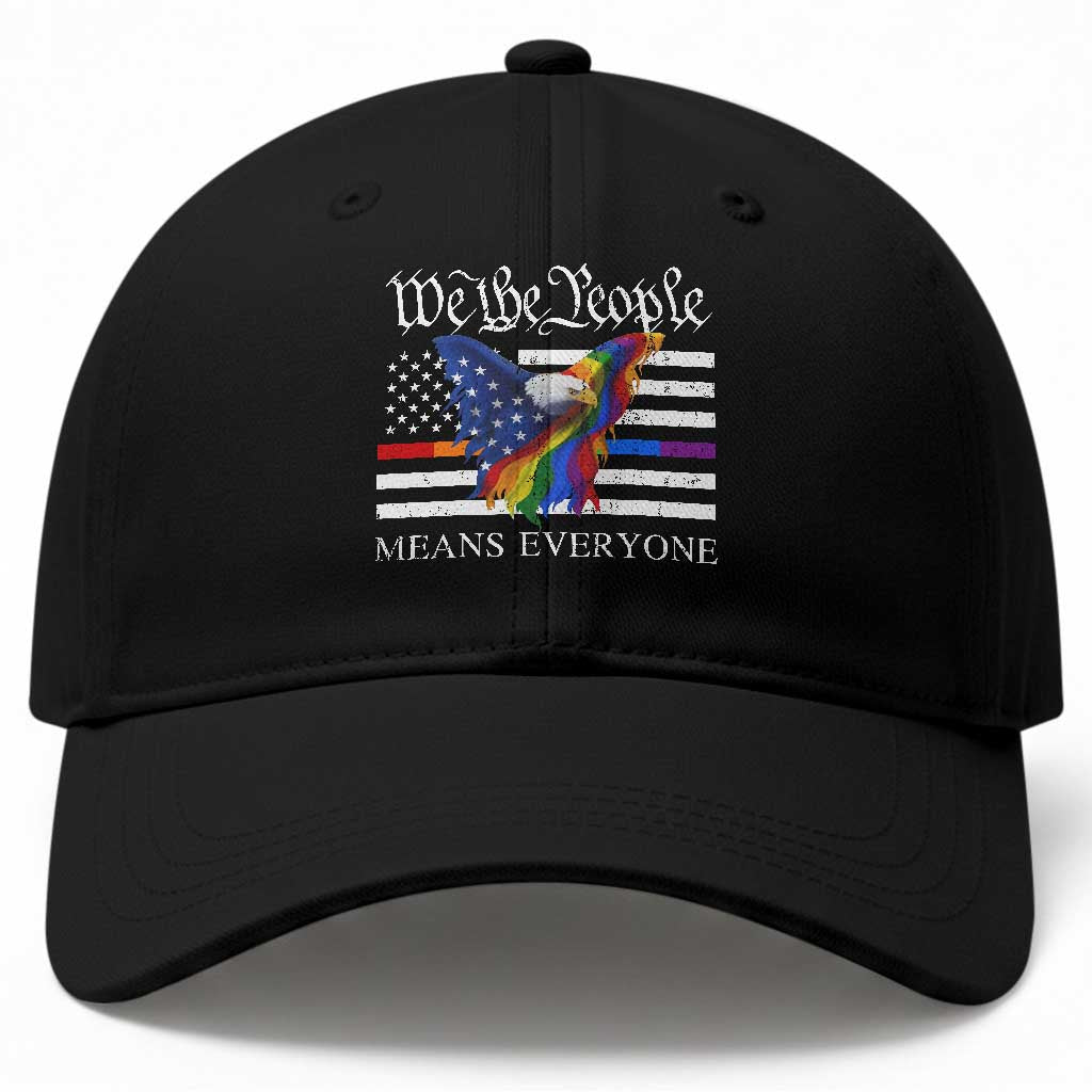 We The People Means Everyone US Constitution LGBT Pride Baseball Cap Rainbow Bald Eagle TS11 Print Your Wear