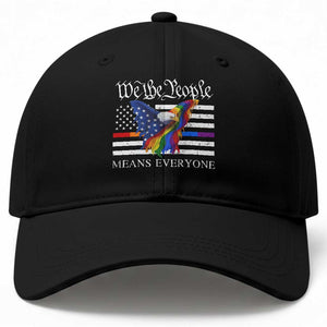 We The People Means Everyone US Constitution LGBT Pride Baseball Cap Rainbow Bald Eagle TS11 Print Your Wear