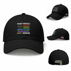 Funny Make America Gay Again 8647 Baseball Cap Rainbow Betsy Ross Flag TS11 Baseball Cap Universal Fit Black Print Your Wear