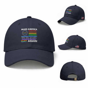 Funny Make America Gay Again 8647 Baseball Cap Rainbow Betsy Ross Flag TS11 Baseball Cap Universal Fit Navy Print Your Wear