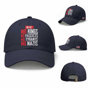 No Kings No Fascists No Tyrants No Nazis 8647 Baseball Cap TS11 Baseball Cap Universal Fit Navy Print Your Wear
