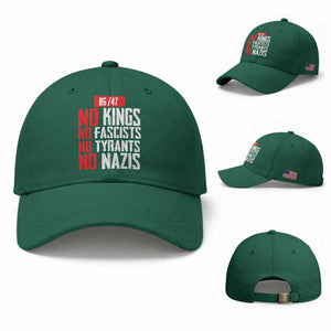 No Kings No Fascists No Tyrants No Nazis 8647 Baseball Cap TS11 Baseball Cap Universal Fit Irish Green Print Your Wear