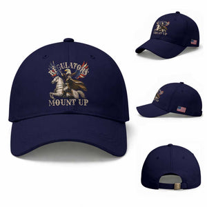 Funny Regulators Mount Up 4th Of July George Washington Baseball Cap American Flag Eagle TS11 Baseball Cap Universal Fit Dark Blue Print Your Wear