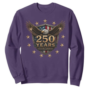250th Anniversary USA Bald Eagle Sweatshirt 250 Years 4th of July 1776 2026 TS11 Purple Print Your Wear