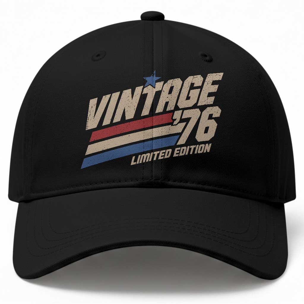 50th Birthday Baseball Cap Vintage 1976 50 Years Old Birthday USA Stripes TS11 Print Your Wear