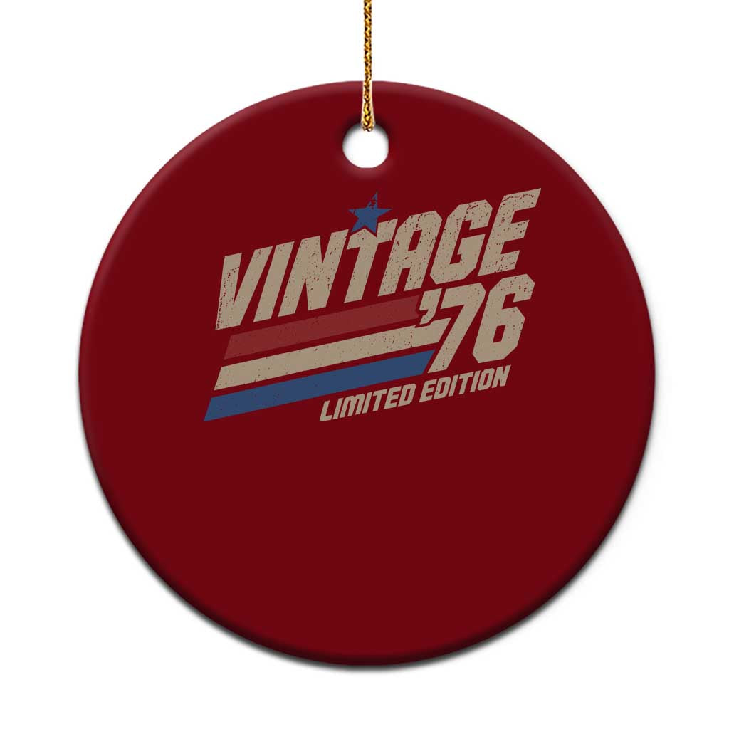 50th Birthday Ceramic Ornament Vintage 1976 50 Years Old Birthday USA Stripes TS11 1pc Red Print Your Wear