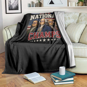 1776 National Champs Founding Father Throw Blanket Funny 4th of July Patriotic TS11 Print Your Wear