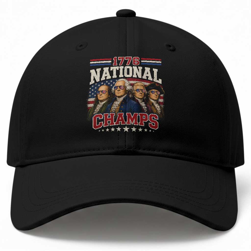 1776 National Champs Founding Father Baseball Cap Funny 4th of July Patriotic TS11 Print Your Wear