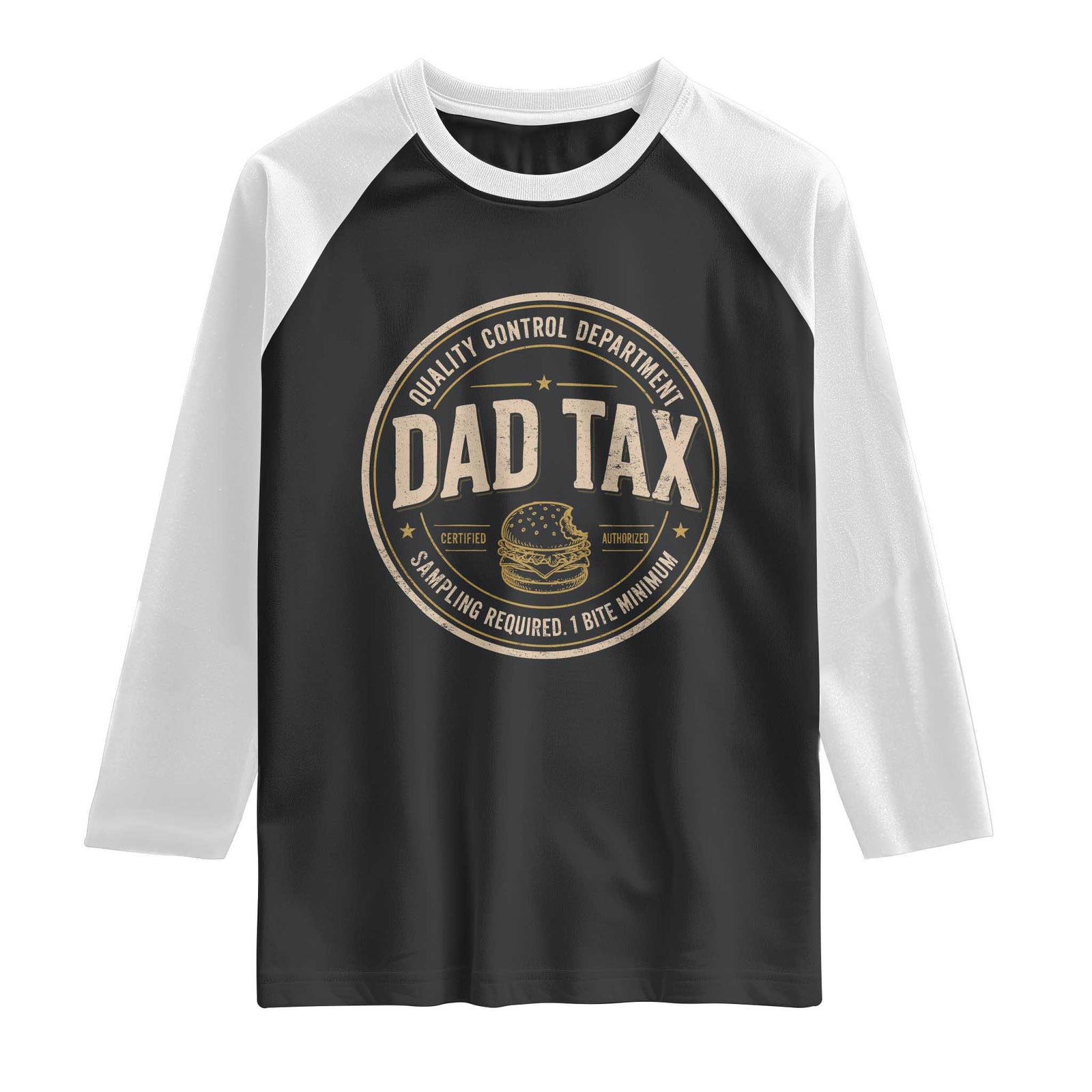 Dad Tax Control Department Raglan Shirt Funny Father Snack Checker TS11 Black White Print Your Wear