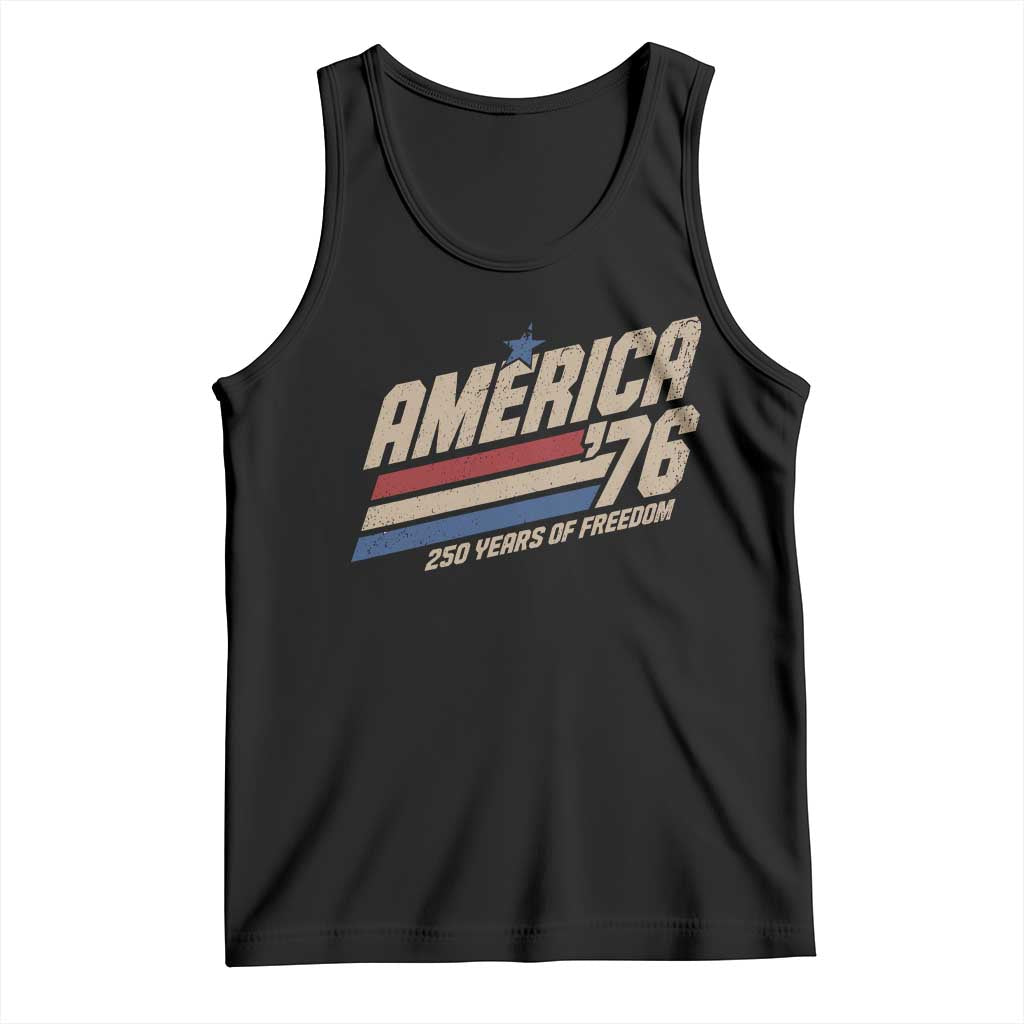 250th Anniversary USA America 76 Tank Top 250 Years Of Freedom 1776 2026 Retro TS11 Black Print Your Wear