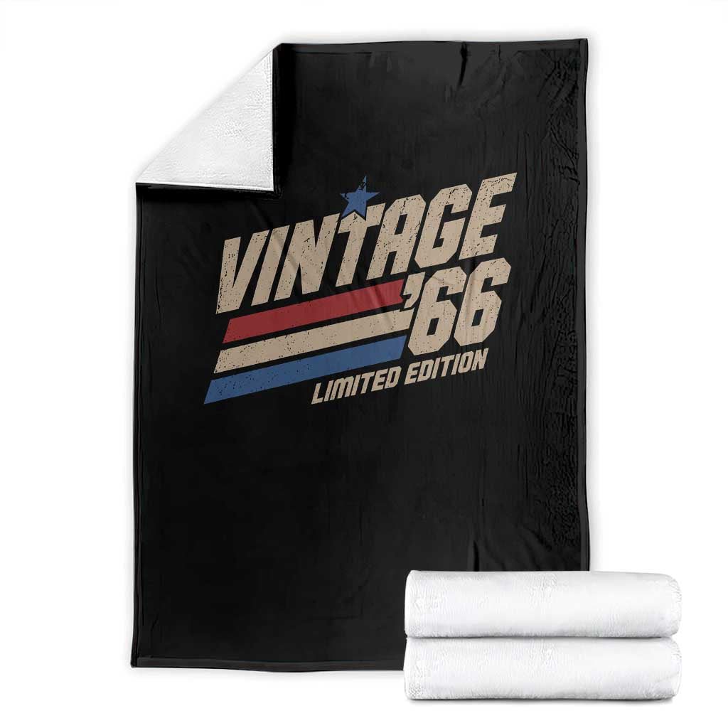 60th Birthday Throw Blanket Vintage 1966 60 Years Old Birthday USA Stripes TS11 Black Print Your Wear