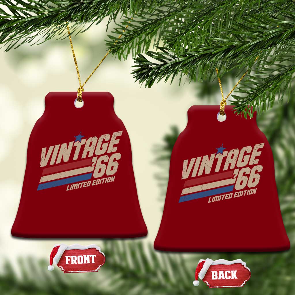 60th Birthday Ceramic Ornament Vintage 1966 60 Years Old Birthday USA Stripes TS11 Print Your Wear