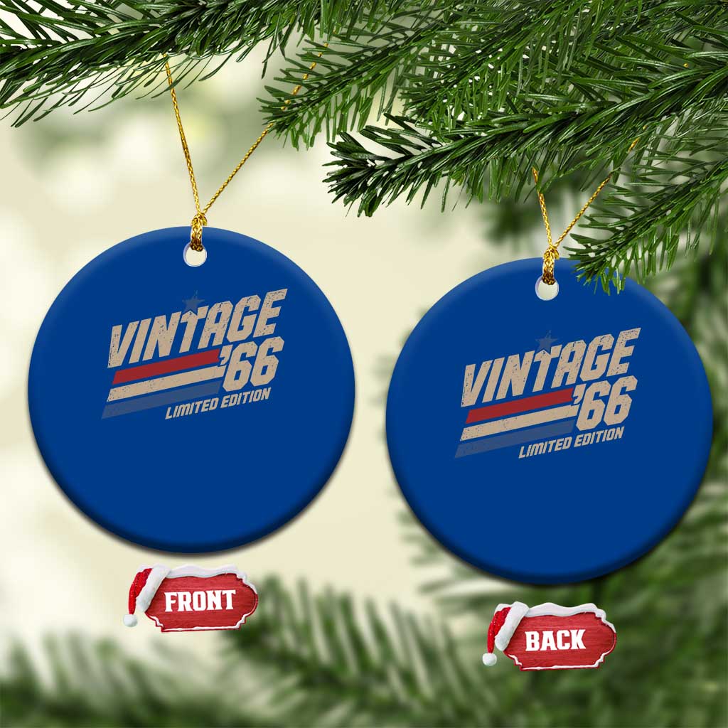 60th Birthday Ceramic Ornament Vintage 1966 60 Years Old Birthday USA Stripes TS11 1pc Blue Print Your Wear