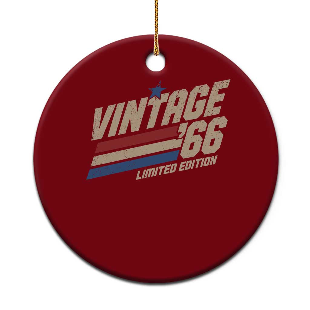 60th Birthday Ceramic Ornament Vintage 1966 60 Years Old Birthday USA Stripes TS11 1pc Red Print Your Wear