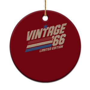 60th Birthday Ceramic Ornament Vintage 1966 60 Years Old Birthday USA Stripes TS11 1pc Red Print Your Wear