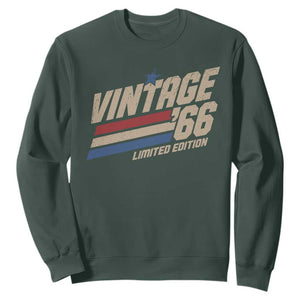 60th Birthday Sweatshirt Vintage 1966 60 Years Old Birthday USA Stripes TS11 Dark Forest Green Print Your Wear