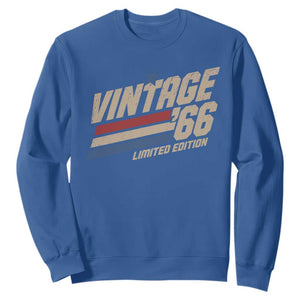 60th Birthday Sweatshirt Vintage 1966 60 Years Old Birthday USA Stripes TS11 Royal Blue Print Your Wear