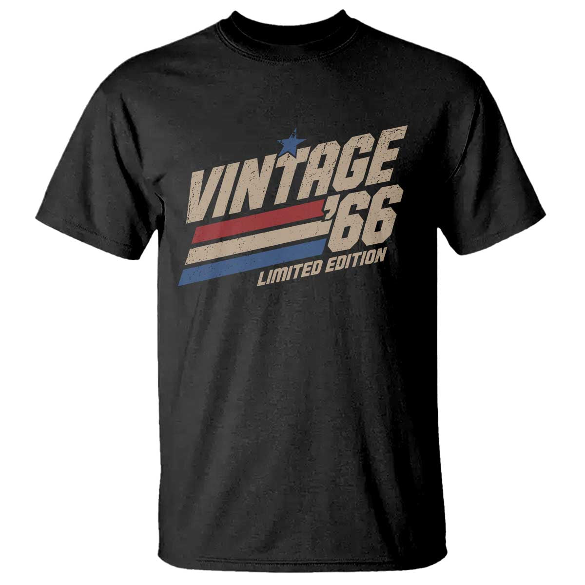 60th Birthday T Shirt Vintage 1966 60 Years Old Birthday USA Stripes TS11 Black Print Your Wear