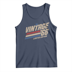 60th Birthday Tank Top Vintage 1966 60 Years Old Birthday USA Stripes TS11 Navy Print Your Wear