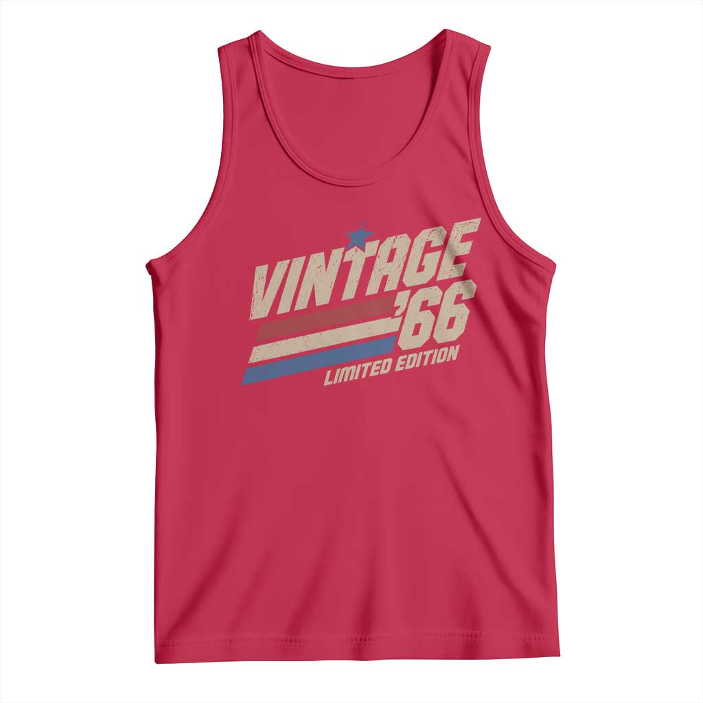 60th Birthday Tank Top Vintage 1966 60 Years Old Birthday USA Stripes TS11 Red Print Your Wear