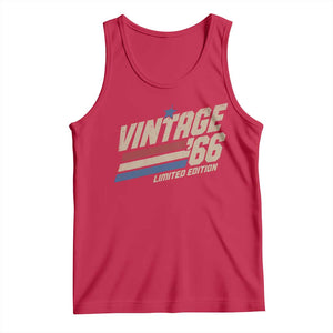 60th Birthday Tank Top Vintage 1966 60 Years Old Birthday USA Stripes TS11 Red Print Your Wear