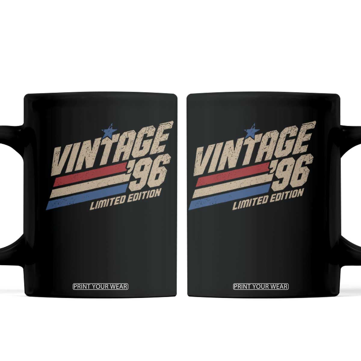 30th Birthday Coffee Mug Vintage 1996 30 Years Old Birthday USA Stripes TS11 Black Print Your Wear