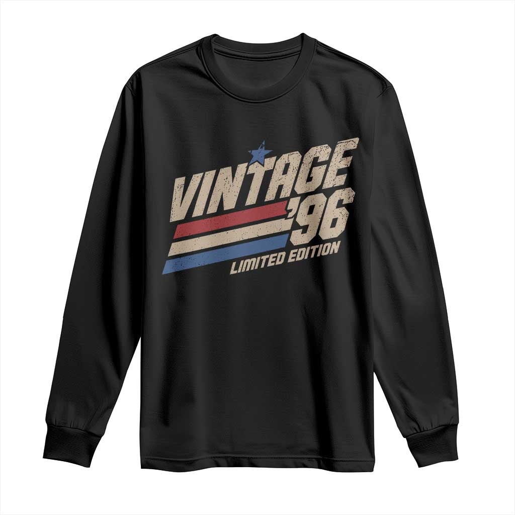 30th Birthday Long Sleeve Shirt Vintage 1996 30 Years Old Birthday USA Stripes TS11 Black Print Your Wear