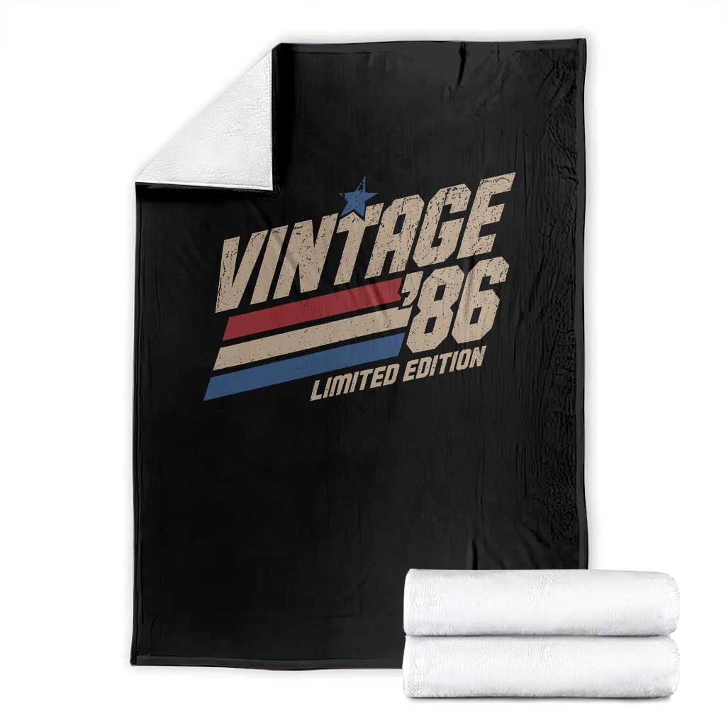 40th Birthday Throw Blanket Vintage 1986 40 Years Old Birthday USA Stripes TS11 Black Print Your Wear
