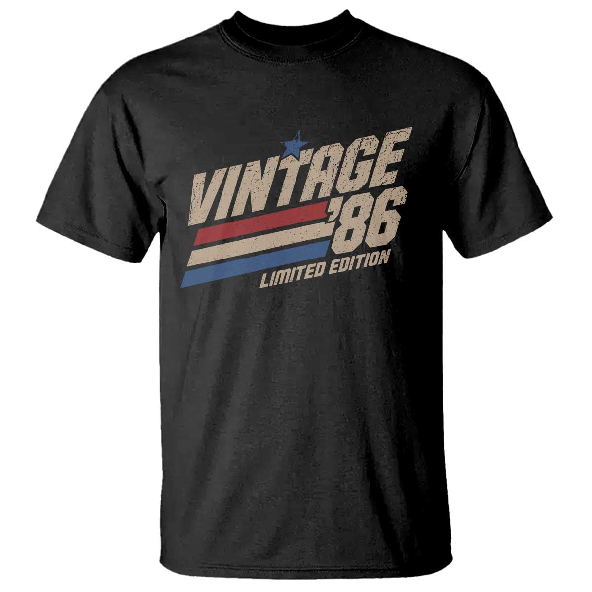 40th Birthday T Shirt Vintage 1986 40 Years Old Birthday USA Stripes TS11 Black Print Your Wear