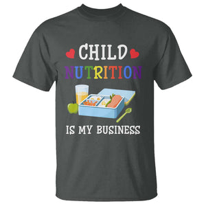 Lunch Lady T Shirt Child Nutrition Is My Business School Cafeteria TS11 Dark Heather Print Your Wear