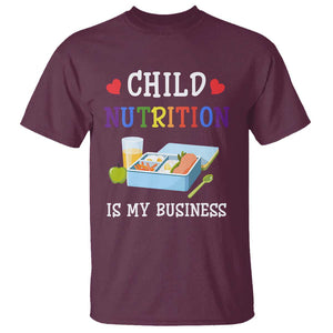 Lunch Lady T Shirt Child Nutrition Is My Business School Cafeteria TS11 Maroon Print Your Wear