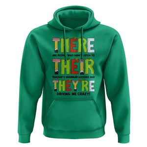 English Teacher Hoodie There Their They're Funny Grammar Lessons TS11 Irish Green Print Your Wear