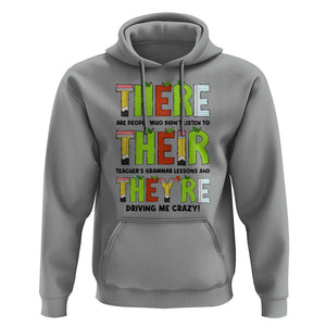 English Teacher Hoodie There Their They're Funny Grammar Lessons TS11 Sport Gray Print Your Wear