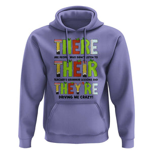 English Teacher Hoodie There Their They're Funny Grammar Lessons TS11 Violet Print Your Wear