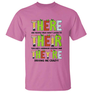 English Teacher T Shirt There Their They're Funny Grammar Lessons TS11 Azalea Print Your Wear