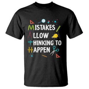 Math Teacher T Shirt Mistakes Allow Thinking To Happen Vintage Mathematical TS11 Black Print Your Wear