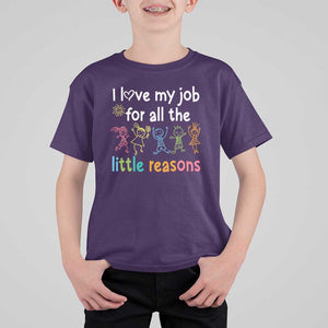 Teacher T Shirt For Kid I Love My Job For All The Little Reasons Students TS11 Purple Print Your Wear