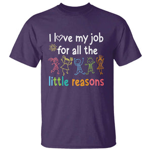 Teacher T Shirt I Love My Job For All The Little Reasons Students TS11 Purple Print Your Wear