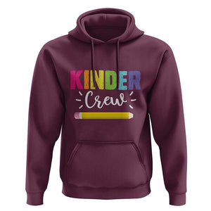 Kinder Crew Hoodie Kindergarten Back To School TS11 Maroon Print Your Wear