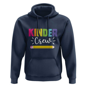 Kinder Crew Hoodie Kindergarten Back To School TS11 Navy Print Your Wear