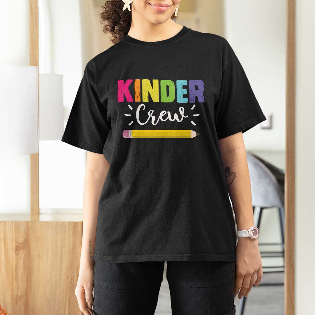 Kinder Crew T Shirt For Women Kindergarten Back To School TS11 Black Print Your Wear