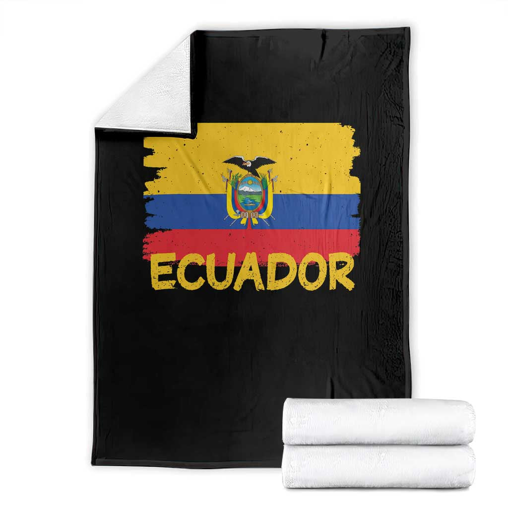 Ecuadorian Heritage Brushstroke Ecuador Flag Graphic Throw Blanket TS11 Black Print Your Wear