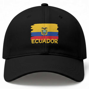 Ecuadorian Heritage Brushstroke Ecuador Flag Graphic Baseball Cap TS11 Print Your Wear