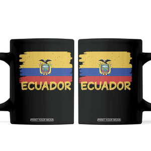Ecuadorian Heritage Brushstroke Ecuador Flag Graphic Coffee Mug TS11 Black Print Your Wear
