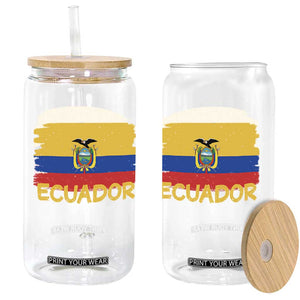 Ecuadorian Heritage Brushstroke Ecuador Flag Graphic Glass Can TS11 Print Your Wear