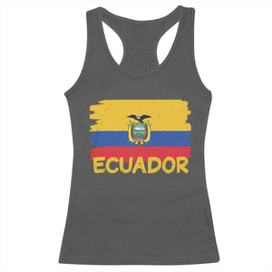 Ecuadorian Heritage Brushstroke Ecuador Flag Graphic Racerback Tank Top TS11 Dark Heather Print Your Wear