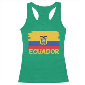 Ecuadorian Heritage Brushstroke Ecuador Flag Graphic Racerback Tank Top TS11 Irish Green Print Your Wear
